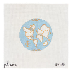 The Plum Stitchery Atlas Round - Light Blue Needlepoint Canvas