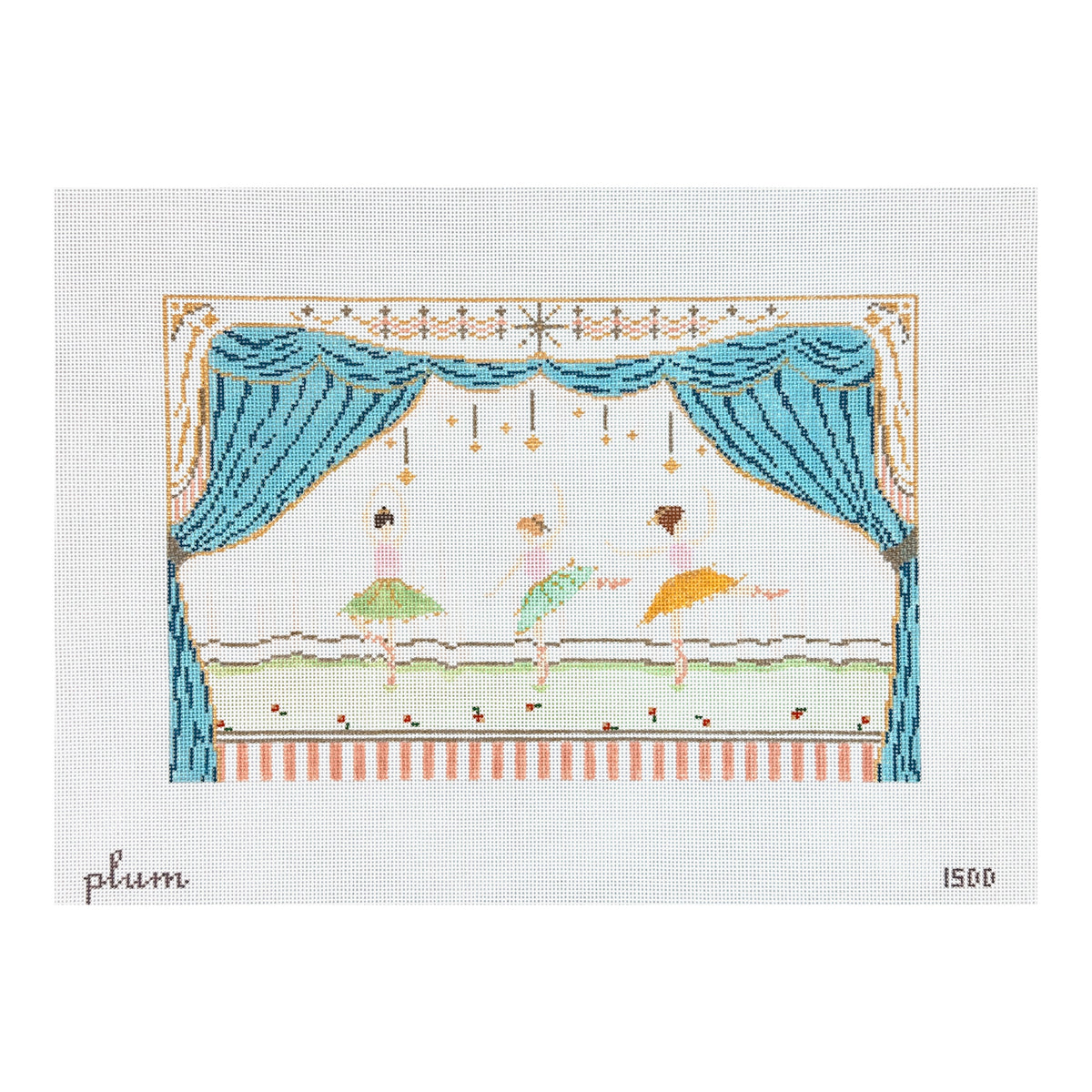 The Plum Stitchery Ballerinas Needlepoint Canvas