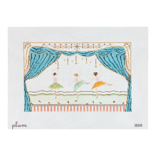 The Plum Stitchery Ballerinas Needlepoint Canvas