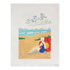 The Plum Stitchery Snowden Flood Beach Lady Needlepoint Canvas