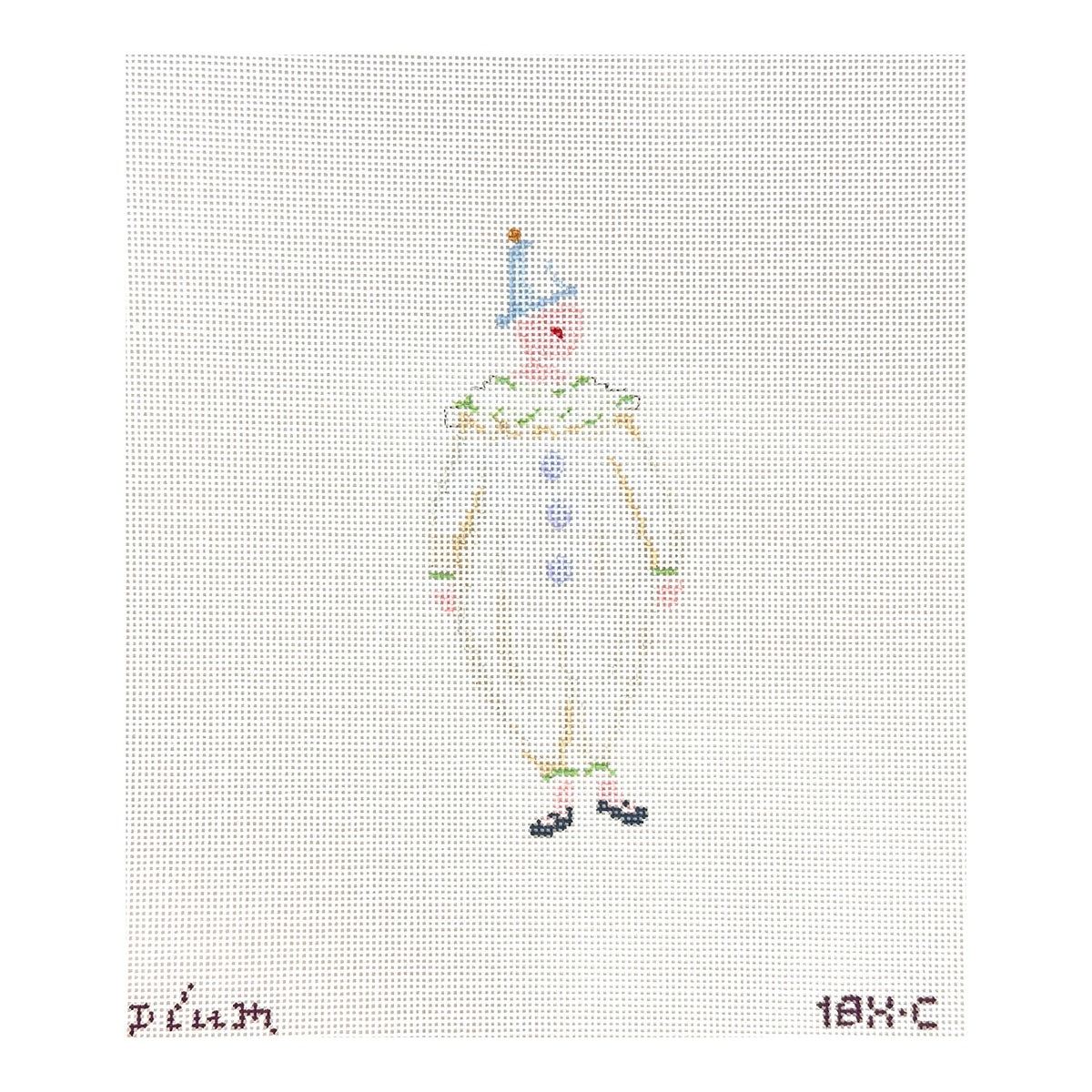 The Plum Stitchery Carnival Series - Clown Needlepoint Canvas