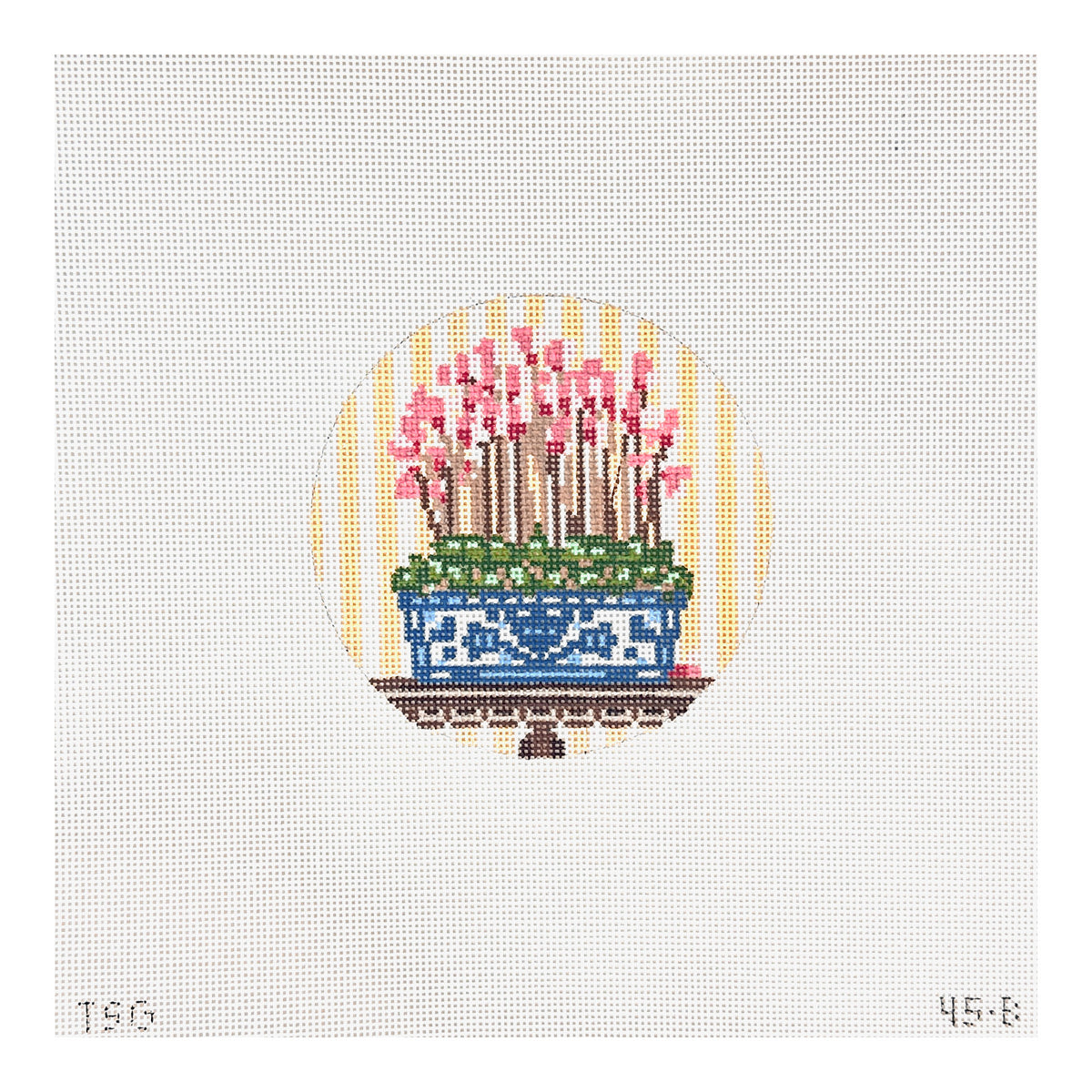 The Plum Stitchery The Stitched Garden Cyclamen Needlepoint Canvas