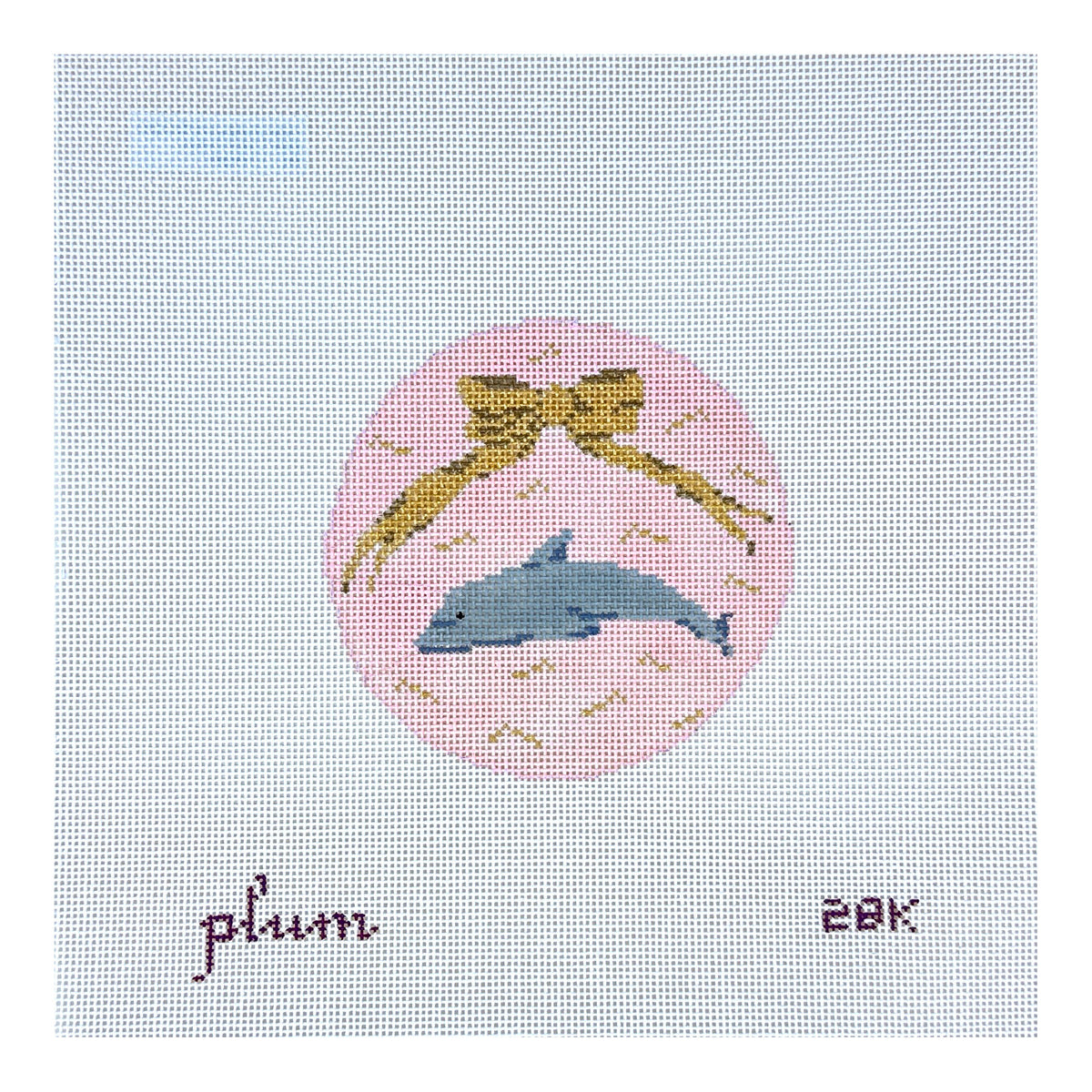 The Plum Stitchery Dolphin Needlepoint Canvas