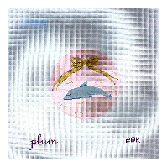 The Plum Stitchery Dolphin Needlepoint Canvas