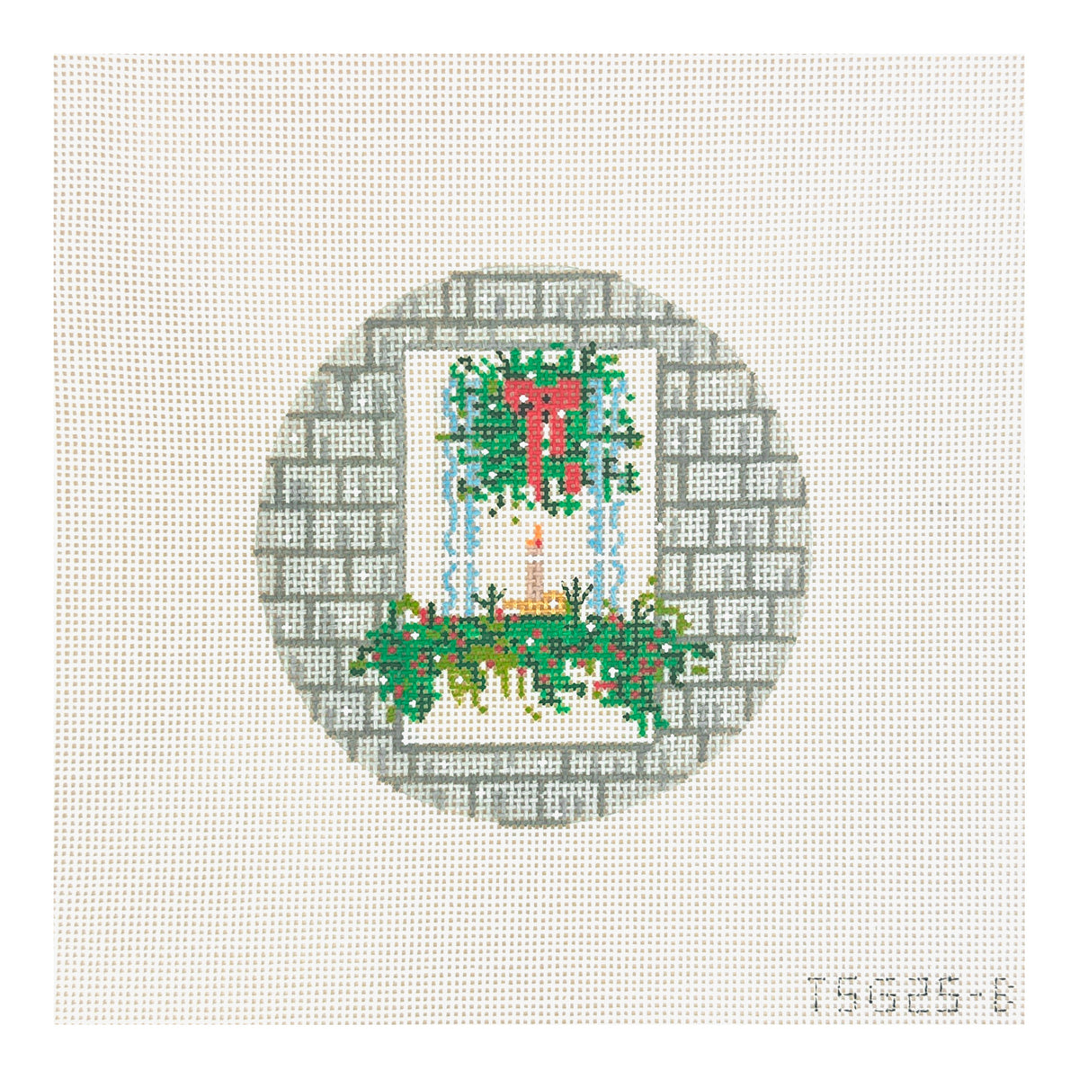 The Plum Stitchery The Stitched Garden Festive Window Needlepoint Canvas