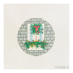 The Plum Stitchery The Stitched Garden Festive Window Needlepoint Canvas