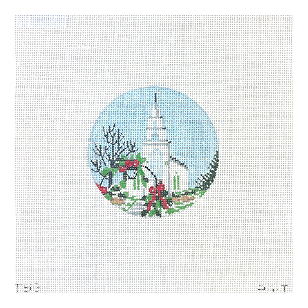 The Plum Stitchery The Stitched Garden First Congregational Church Needlepoint Canvas