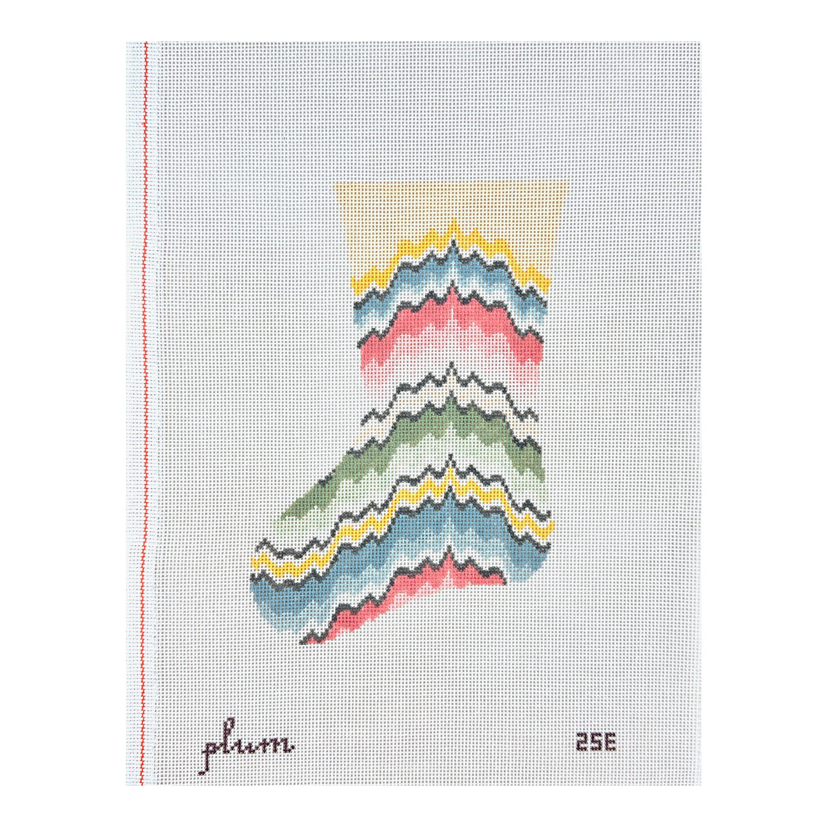 The Plum Stitchery Flame Stitch Mini Stocking Needlepoint Canvas