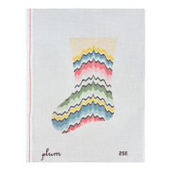 The Plum Stitchery Flame Stitch Mini Stocking Needlepoint Canvas
