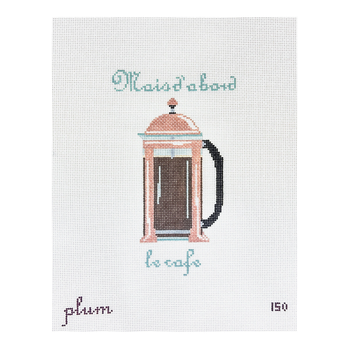 The Plum Stitchery French Press Needlepoint Canvas