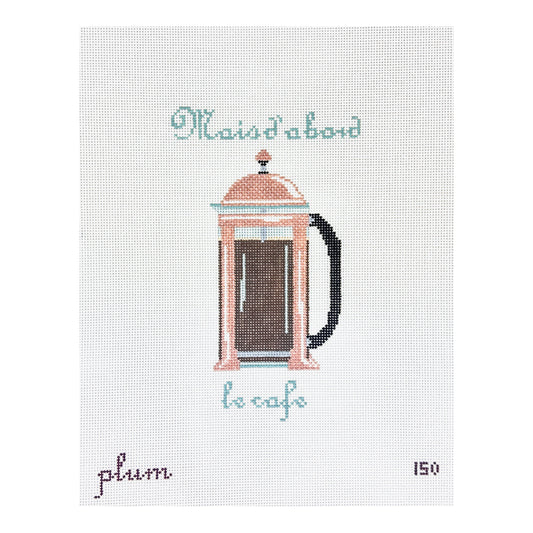 The Plum Stitchery French Press Needlepoint Canvas