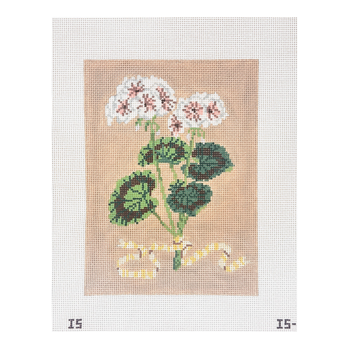 The Plum Stitchery Isla Simpson Geraniums Needlepoint Canvas