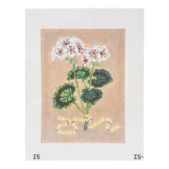 The Plum Stitchery Isla Simpson Geraniums Needlepoint Canvas
