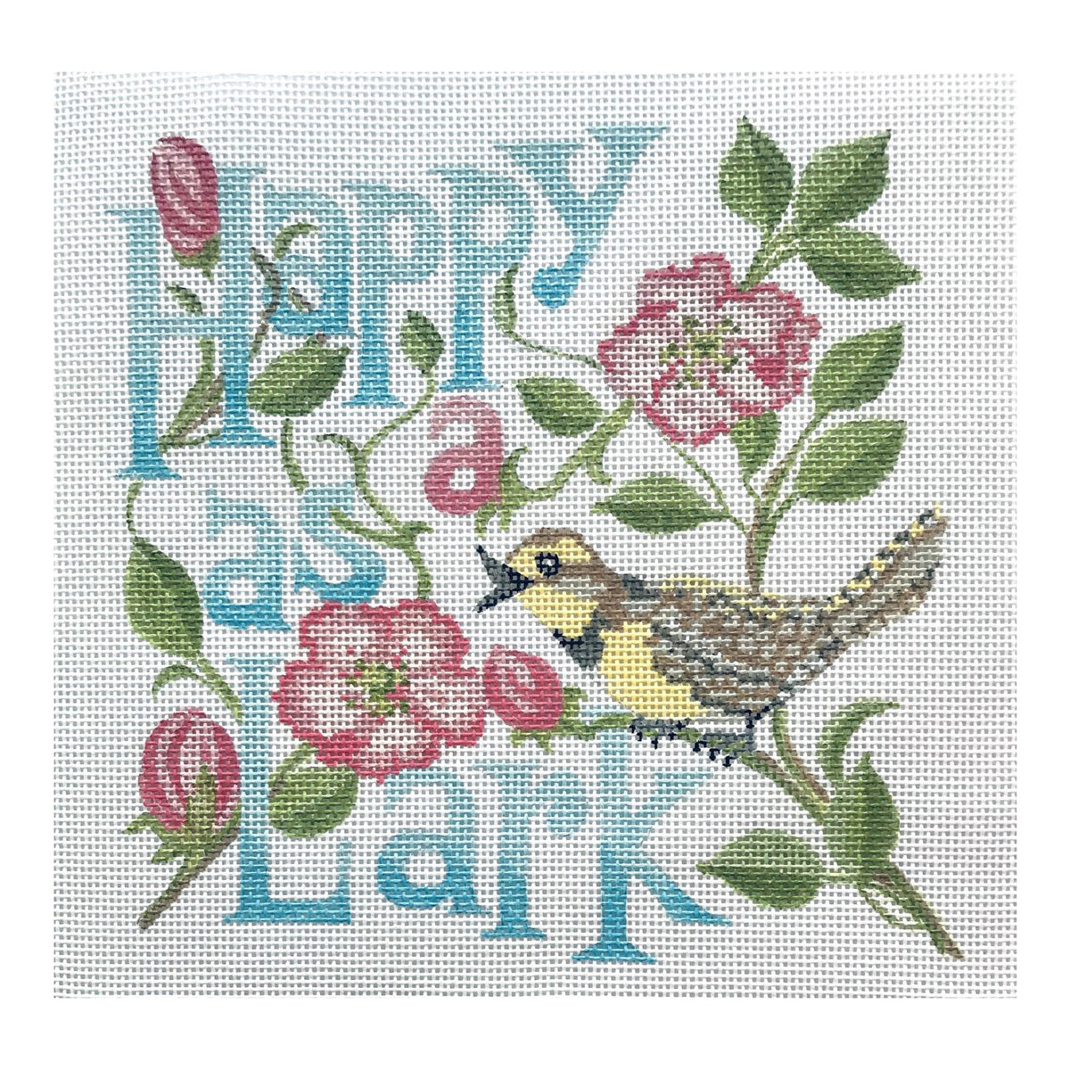 The Plum Stitchery The Stitched Garden Happy As A Lark Needlepoint Canvas