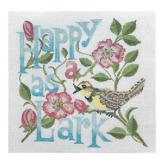 The Plum Stitchery The Stitched Garden Happy As A Lark Needlepoint Canvas