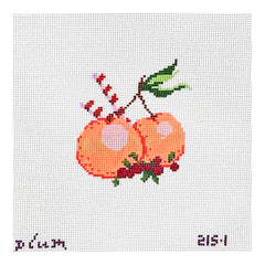 The Plum Stitchery Holiday Florals - Oranges & Peppermints Needlepoint Canvas