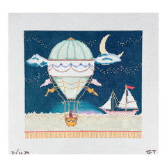 The Plum Stitchery Hot Air Balloon Needlepoint Canvas