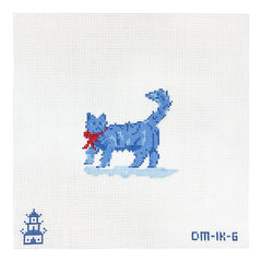 The Plum Stitchery Dana Mahnke Indigo Cat Needlepoint Canvas