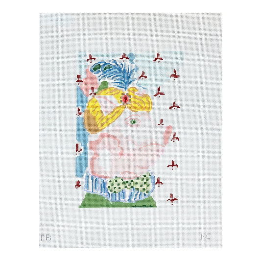 The Plum Stitchery Tara Gill Menagerie Collection Pig Needlepoint Canvas