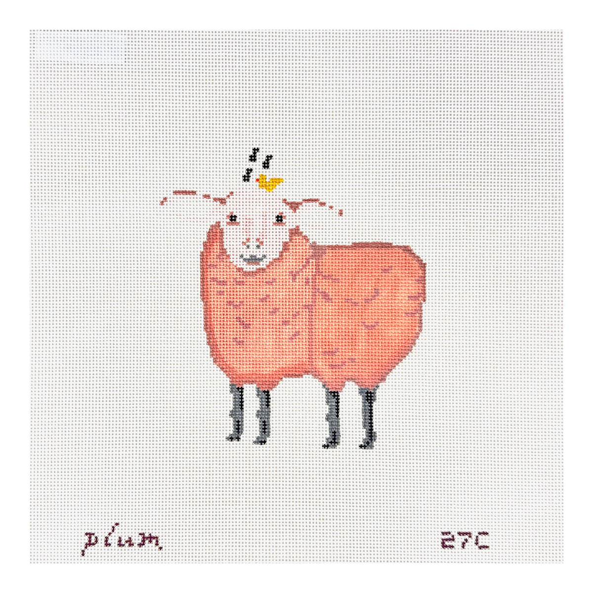 The Plum Stitchery Menagerie Sheep Needlepoint Canvas