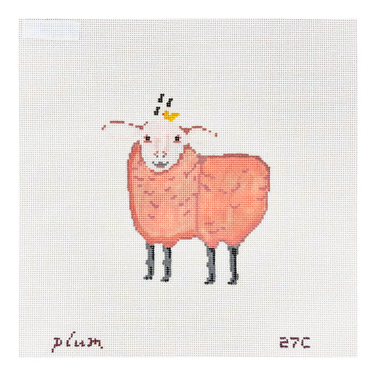 The Plum Stitchery Menagerie Sheep Needlepoint Canvas