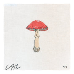 The Plum Stitchery Lia Burke Libaire Mushroom Needlepoint Canvas - Red Cap