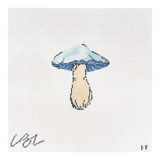 The Plum Stitchery Lia Burke Libaire Mushroom Series - Blue Top Needlepoint Canvas