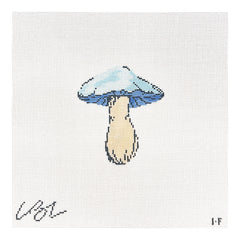 The Plum Stitchery Lia Burke Libaire Mushroom Series - Blue Top Needlepoint Canvas