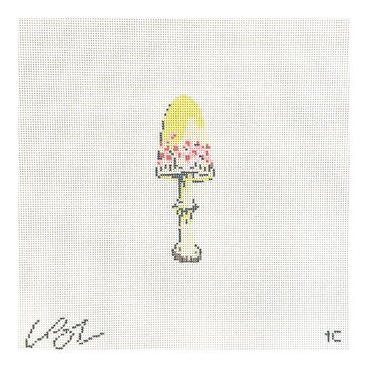 The Plum Stitchery Lia Burke Libaire Mushroom Series - Celery Needlepoint Canvas