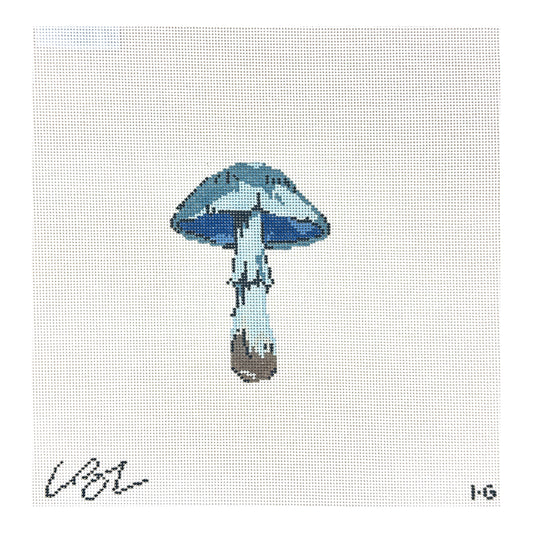 The Plum Stitchery Lia Burke Libaire Mushroom Series - Navy Needlepoint Canvas