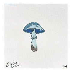 The Plum Stitchery Lia Burke Libaire Mushroom Series - Navy Needlepoint Canvas