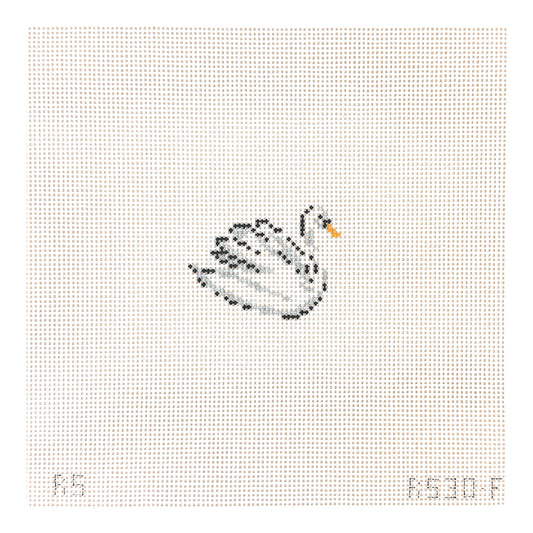 The Plum Stitchery Nutcracker Series - Swan Right Needlepoint Canvas