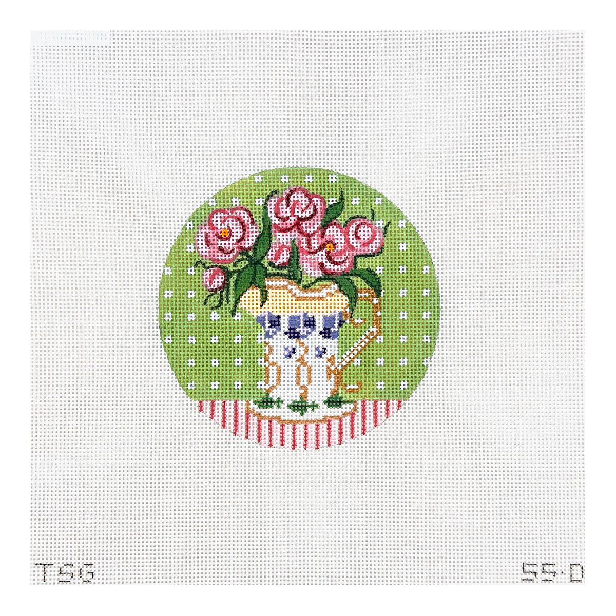 The Plum Stitchery The Stitched Garden Peonies Needlepoint Canvas