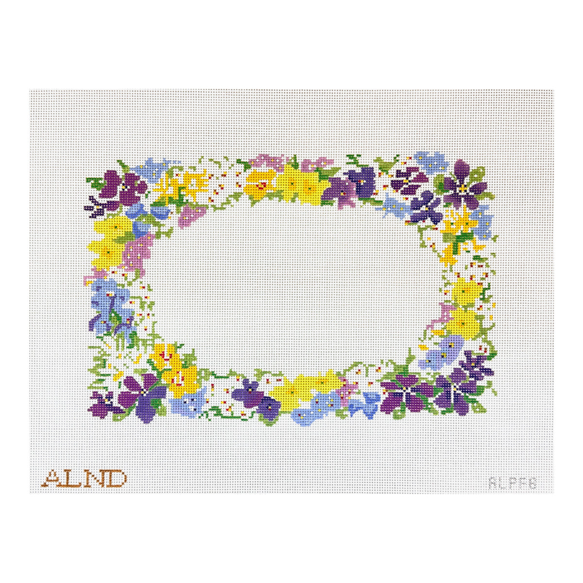 The Plum Stitchery Amy Lewandowski Petite Fleur Needlepoint Canvas - 12.5 x 8.5