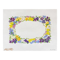 The Plum Stitchery Amy Lewandowski Petite Fleur Needlepoint Canvas - 12.5 x 8.5