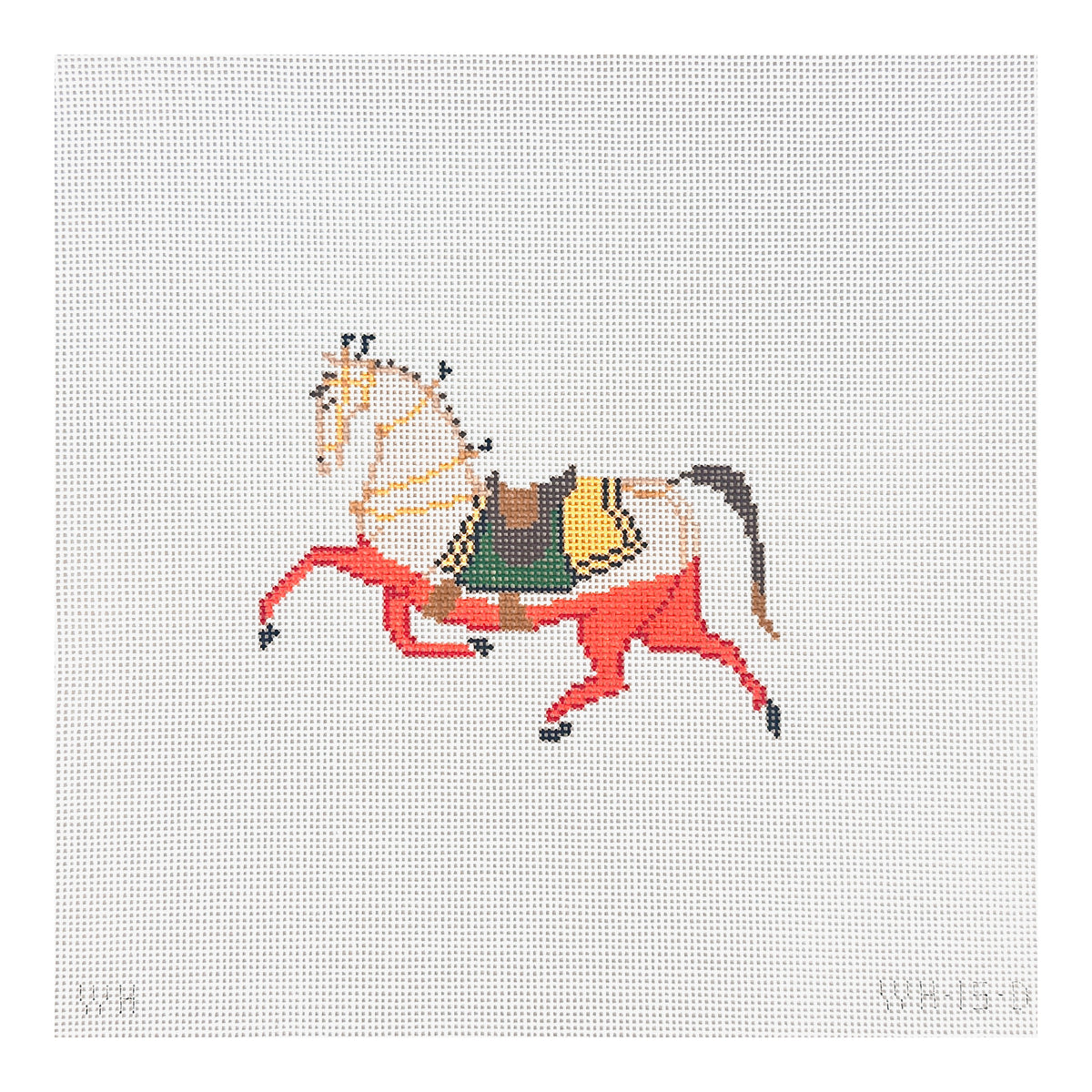 The Plum Stitchery Willa Heart Petite Horse - Plum Needlepoint Canvas