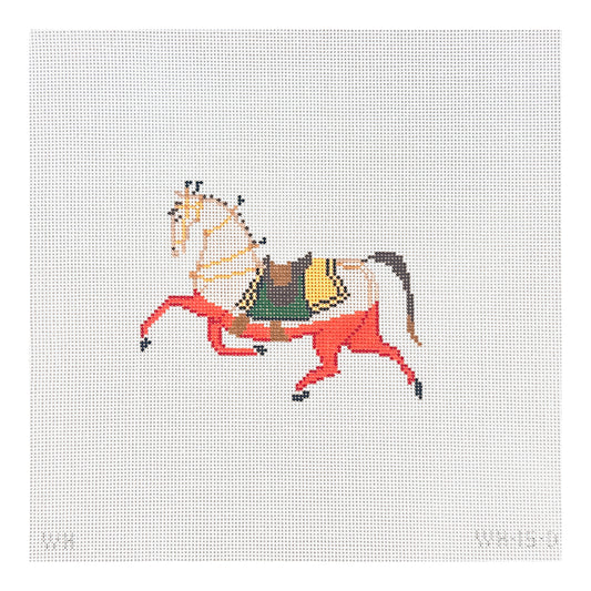 The Plum Stitchery Willa Heart Petite Horse - Plum Needlepoint Canvas