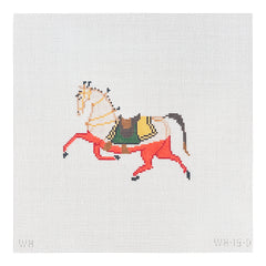 The Plum Stitchery Willa Heart Petite Horse - Plum Needlepoint Canvas