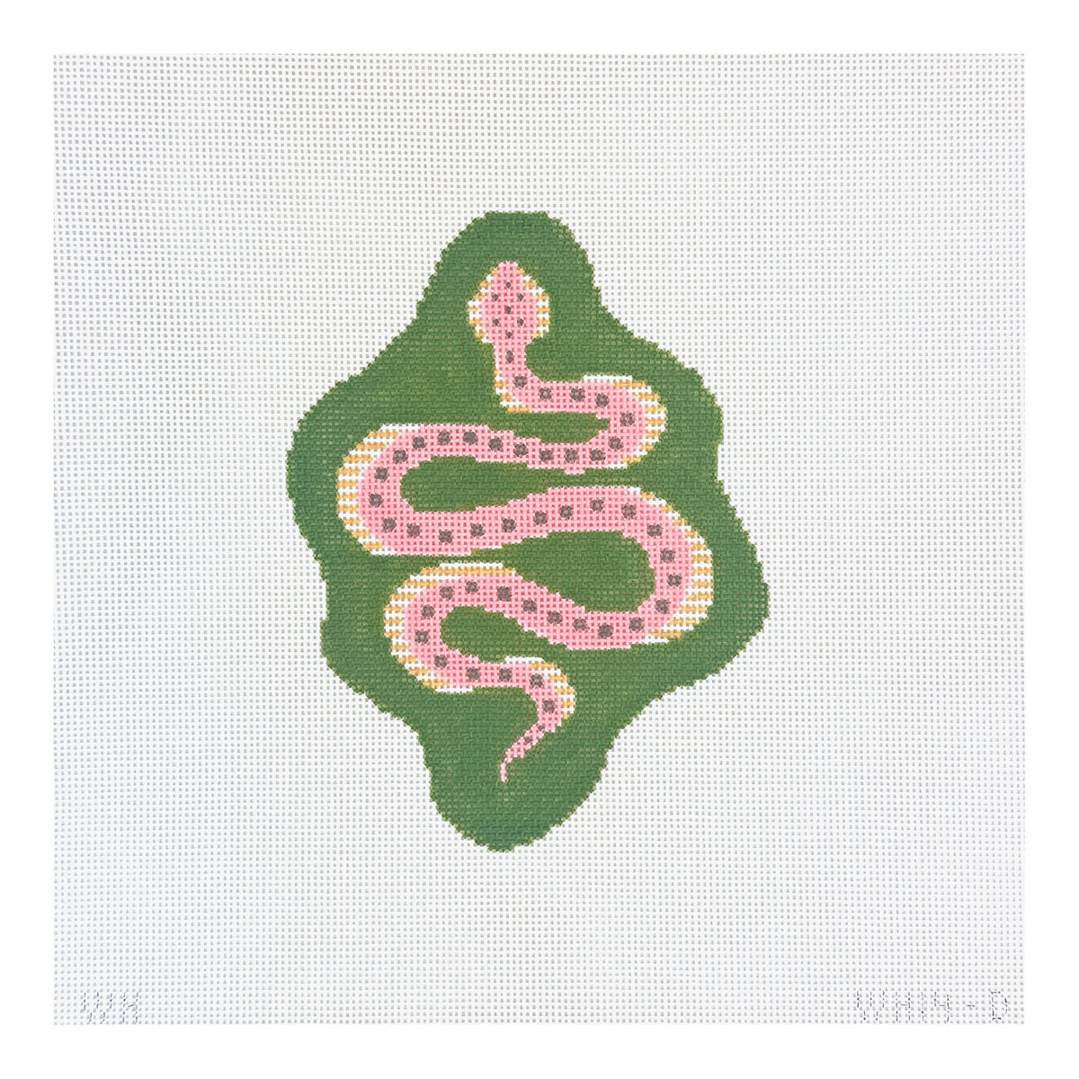 The Plum Stitchery Petite Snake - Green Needlepoint Canvas