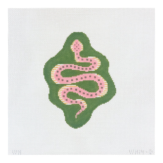 The Plum Stitchery Petite Snake - Green Needlepoint Canvas