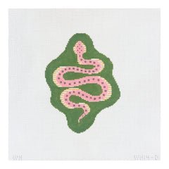 The Plum Stitchery Petite Snake - Green Needlepoint Canvas