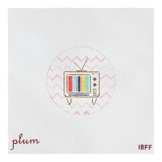 The Plum Stitchery Retro Series - Television Needlepoint Canvas