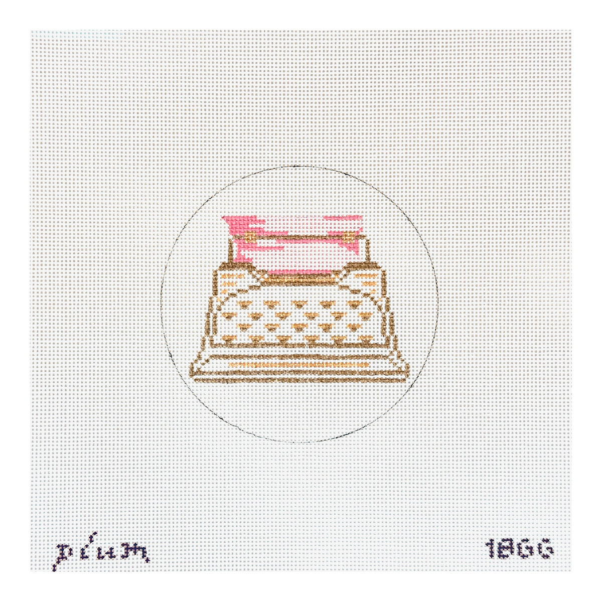 The Plum Stitchery Retro Series - Typewriter Needlepoint Canvas