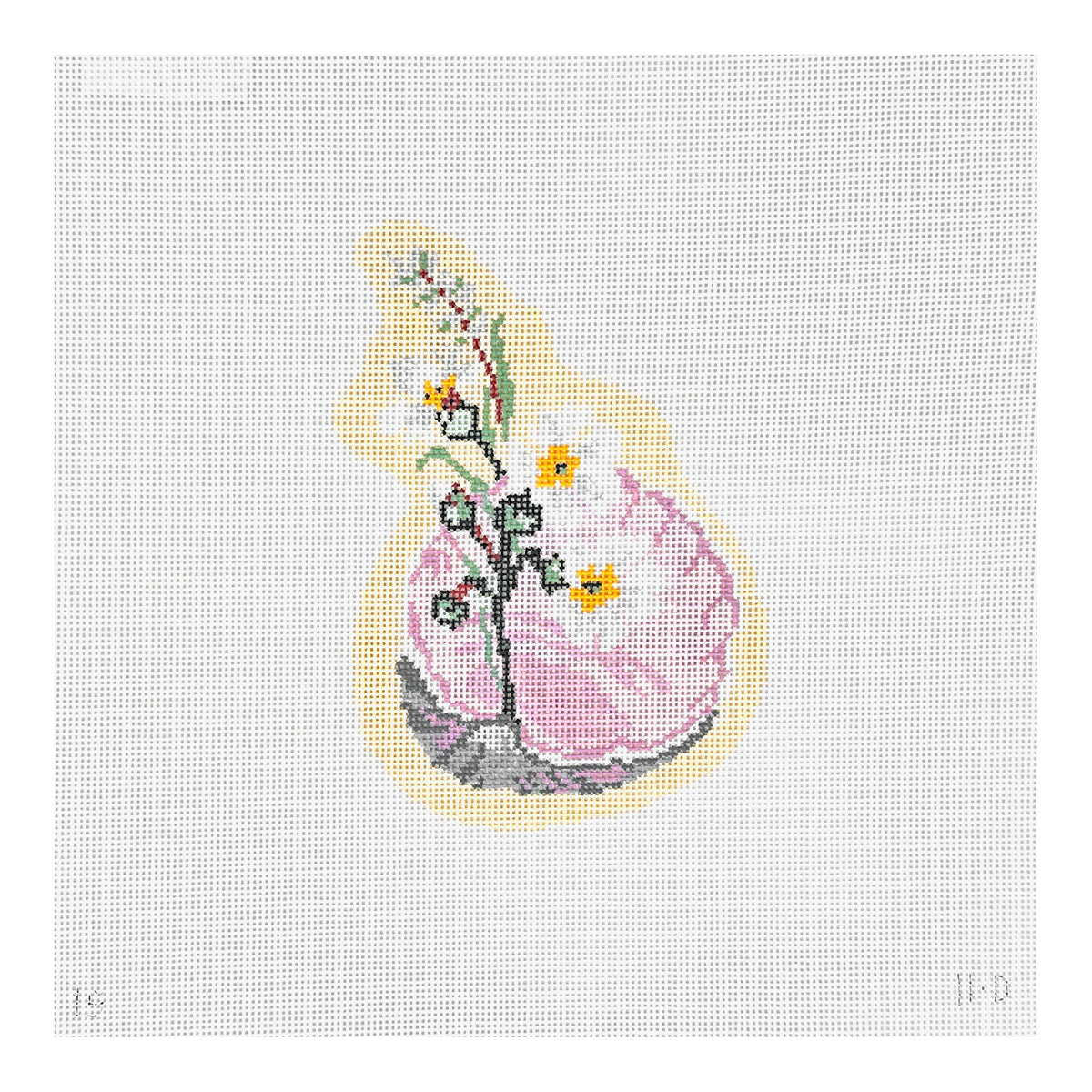 The Plum Stitchery Isla Simpson Shell Series - Dianthus Needlepoint Canvas