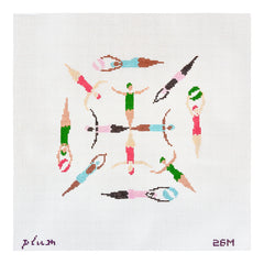The Plum Stitchery Synchronized Swimmers Needlepoint Canvas