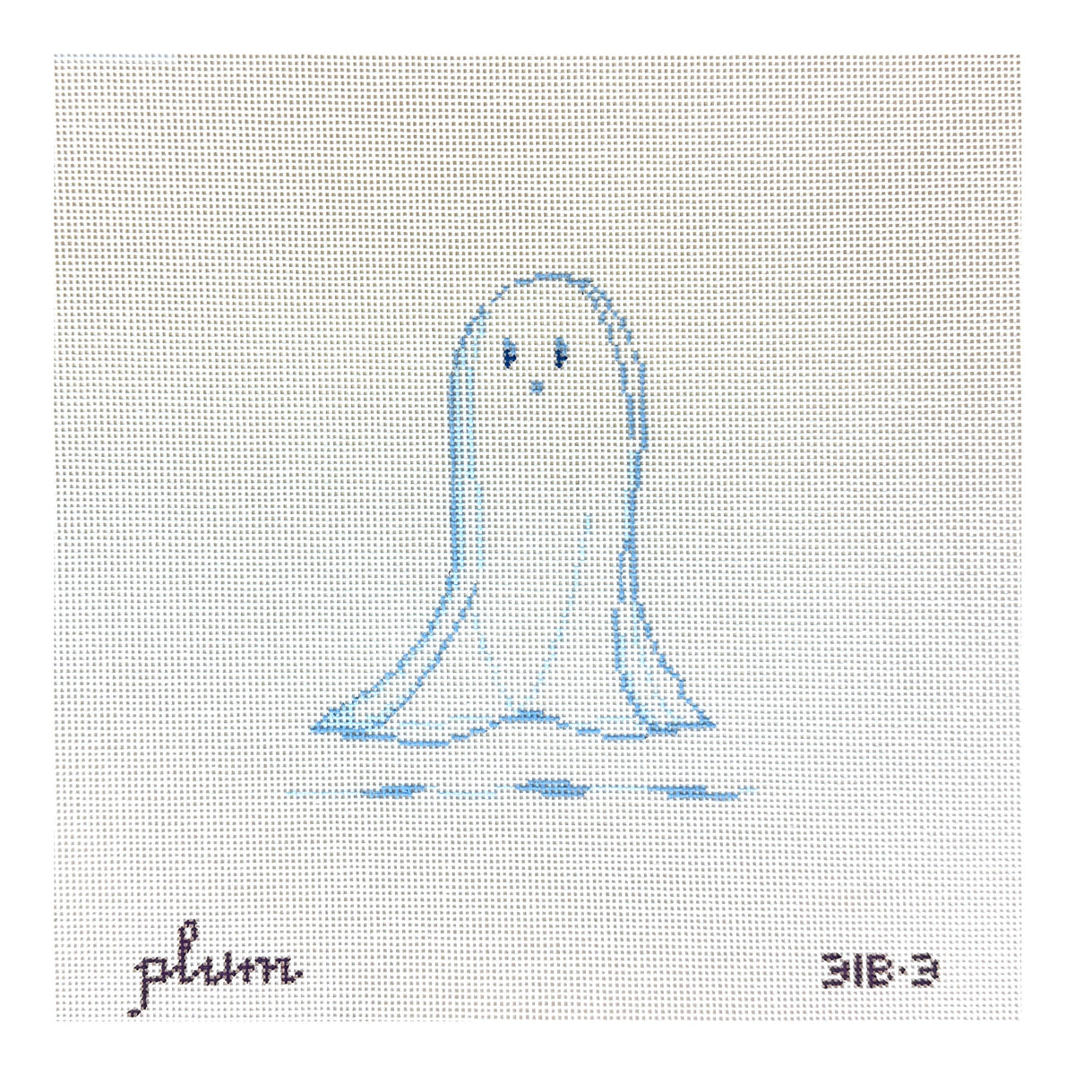 The Plum Stitchery The Boo and White Collection Ghost #3 Needlepoint Canvas