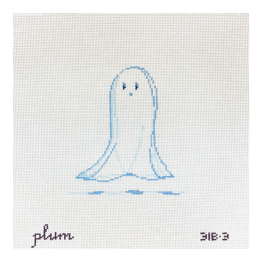 The Plum Stitchery The Boo and White Collection Ghost #3 Needlepoint Canvas
