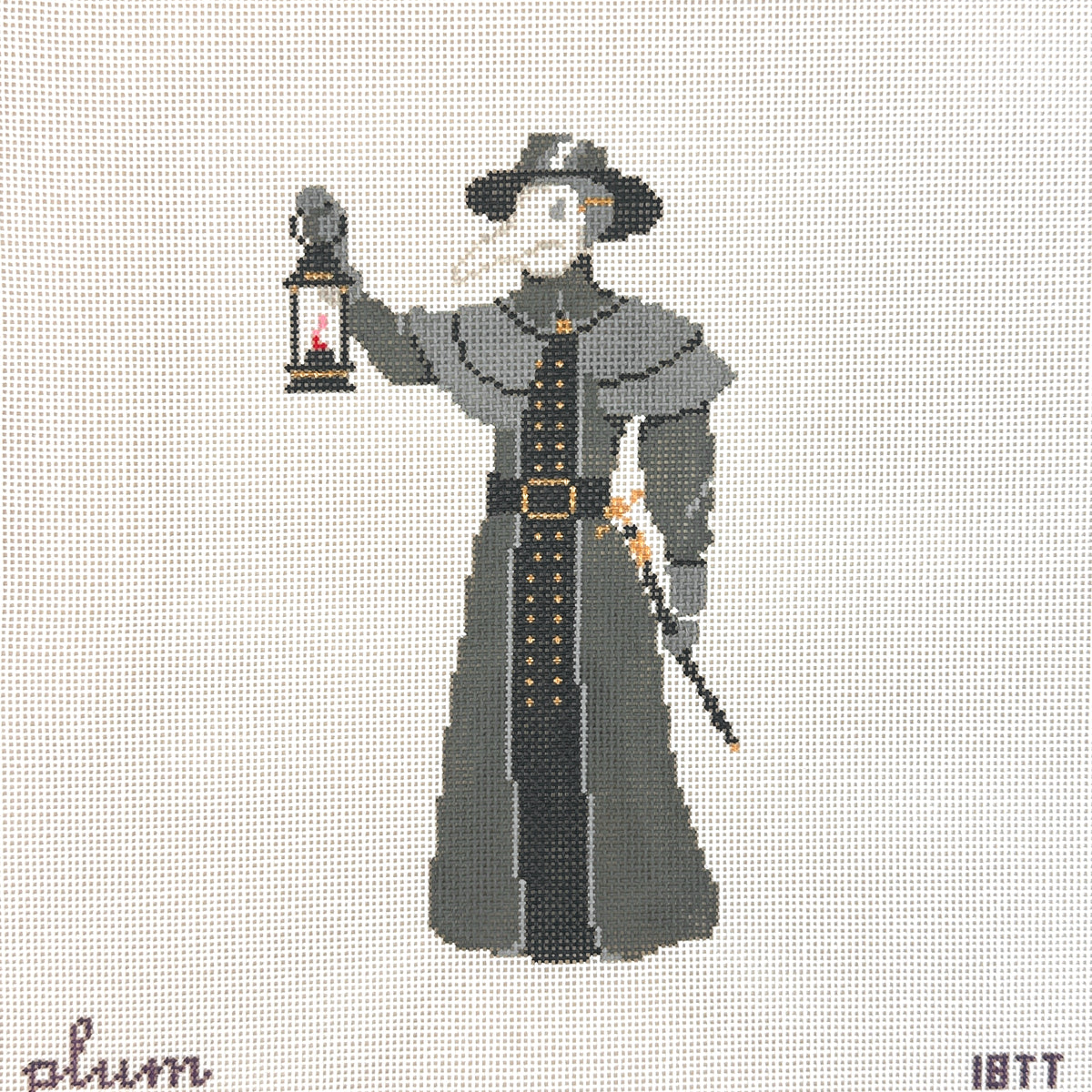 The Plum Stitchery The Plague Doctor Needlepoint Canvas