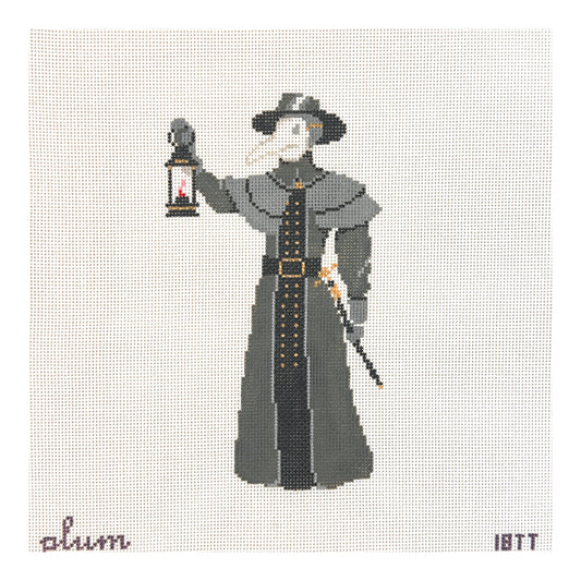 The Plum Stitchery The Plague Doctor Needlepoint Canvas