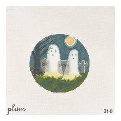 The Plum Stitchery The Spooky Series Graveyard Needlepoint Canvas